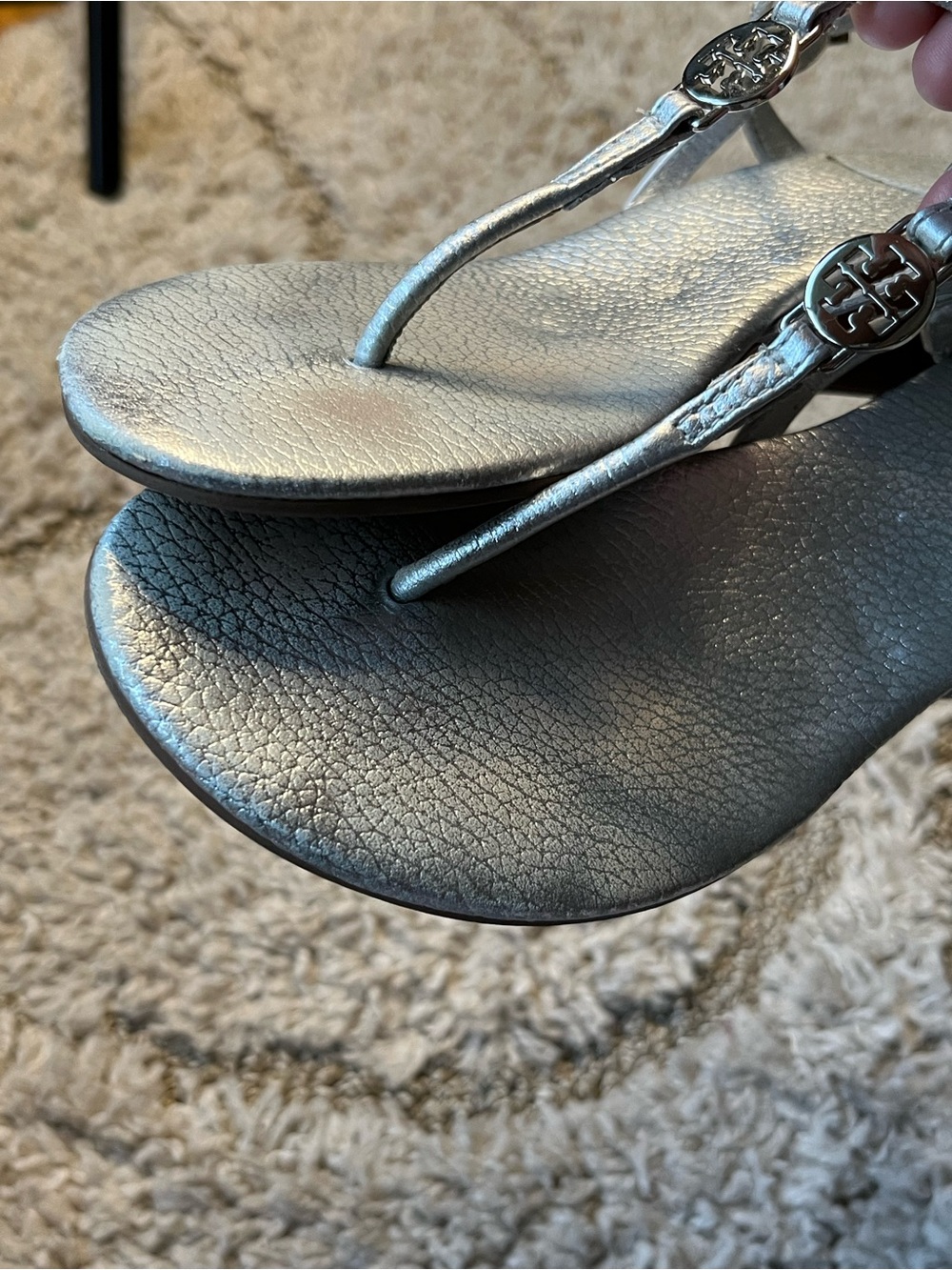Tory Burch silver metallic wedge sandals - Picture 7 of 9